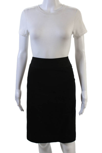 Banana Republic Womens Cotton Back Pocket Knee Length Pencil Skirt Black Size 4