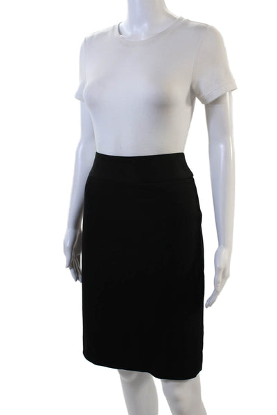 Banana Republic Womens Cotton Back Pocket Knee Length Pencil Skirt Black Size 4