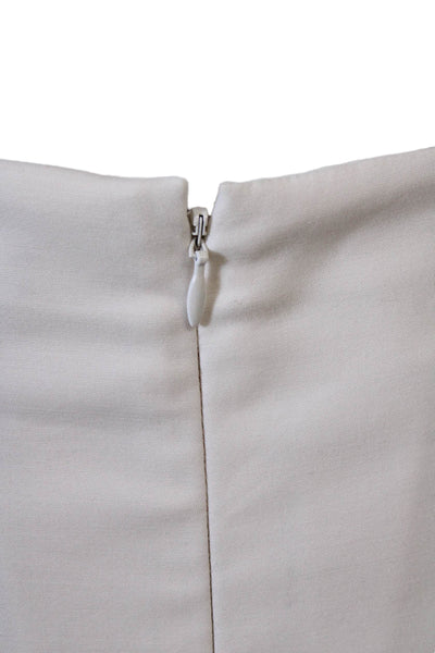 Banana Republic Womens Cotton Knee Length Pencil Skirt Solid White Size 6