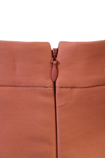 J Crew Womens Cotton Zippered Knee Length Pencil Skirt Orange Size 4