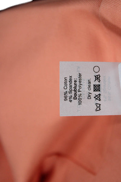 J Crew Womens Cotton Zippered Knee Length Pencil Skirt Orange Size 4