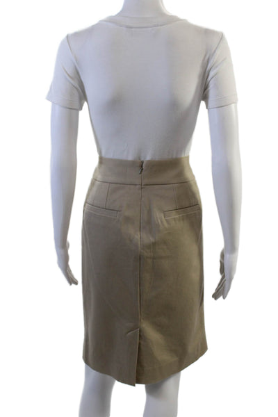 Banana Republic Womens Cotton Zippered Knee Length Skirt Beige Size 4