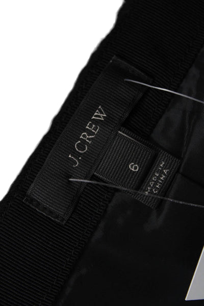 J Crew Womens Cotton Zippered Knee Length Pencil Skirt Black Size 6