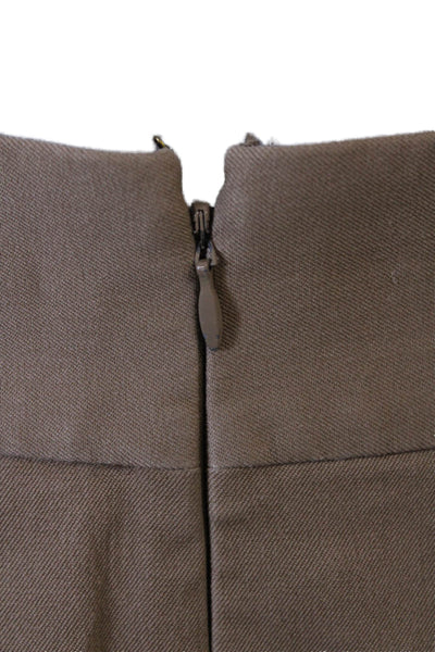 Banana Republic Womens Cotton Back Pocket Knee Length Pencil Skirt Beige Size 4