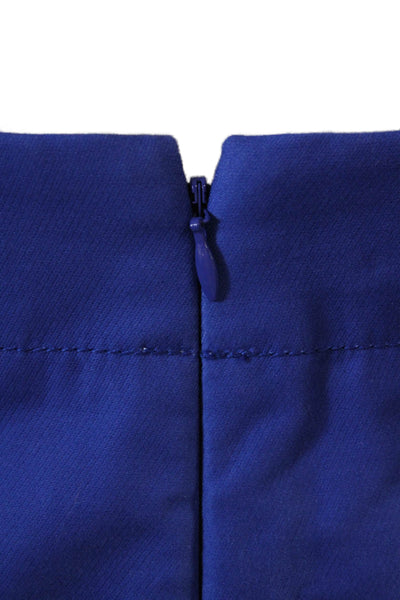 J Crew Womens Cotton Back Pocketed Knee Length Pencil Skirt Blue Size 4