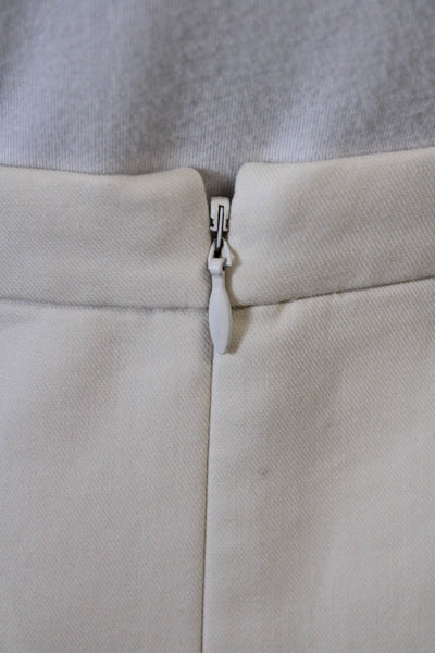 J Crew Womens Cotton Zippered Basic Knee Length Pencil Skirt Beige Size 4
