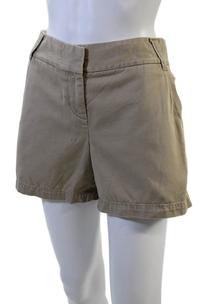 J Crew Womens Cotton Four Pocketed Casual Shorts Solid Beige Size 6