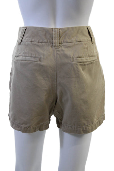 J Crew Womens Cotton Four Pocketed Casual Shorts Solid Beige Size 6