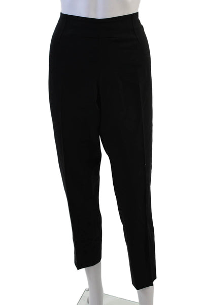 Theory Womens Wool High Waisted Pleated Side Zip Trouser Pants Black Size 12