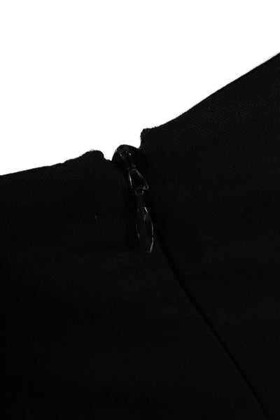 Theory Womens Wool High Waisted Pleated Side Zip Trouser Pants Black Size 12