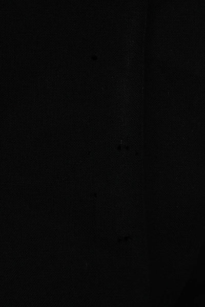 Theory Womens Wool High Waisted Pleated Side Zip Trouser Pants Black Size 12