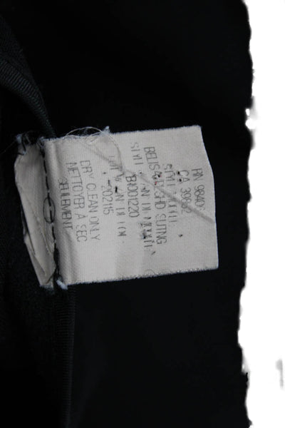 Theory Womens Wool High Waisted Pleated Side Zip Trouser Pants Black Size 12