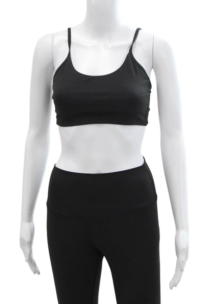 /glim(p)s/ Womens Pull On High Waisted Leggings Sports Bra Set Black Size XS