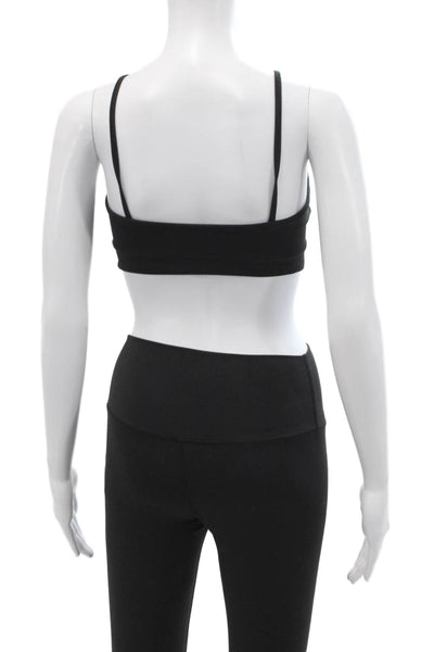 /glim(p)s/ Womens Pull On High Waisted Leggings Sports Bra Set Black Size XS