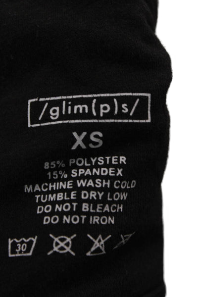 /glim(p)s/ Womens Pull On High Waisted Leggings Sports Bra Set Black Size XS