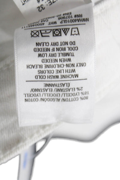Hudson Unisex Skinny Ankle Jeans White Mid Rise Button Size 32