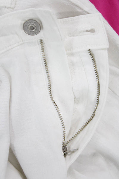 Hudson Unisex Skinny Ankle Jeans White Mid Rise Button Size 32