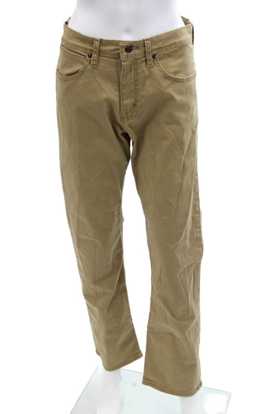 Wrangler Mens Chino Khakis Beige Button Mid Rise Size 29