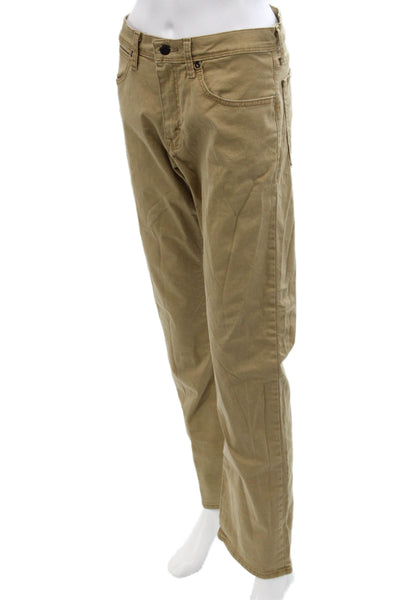 Wrangler Mens Chino Khakis Beige Button Mid Rise Size 29