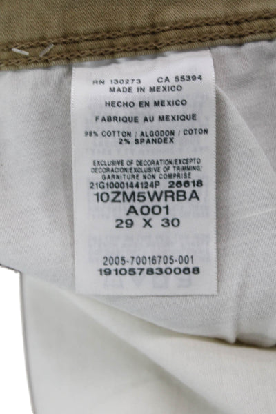 Wrangler Mens Chino Khakis Beige Button Mid Rise Size 29