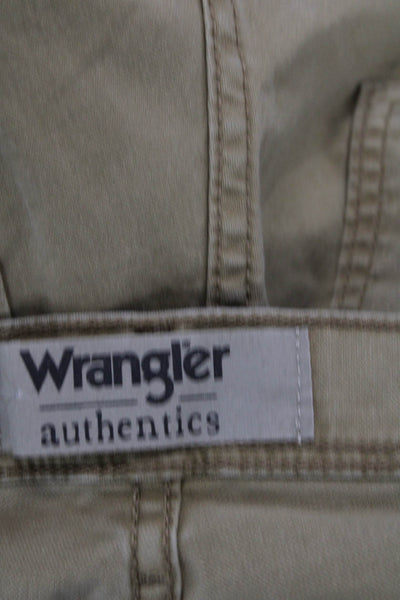 Wrangler Mens Chino Khakis Beige Button Mid Rise Size 29