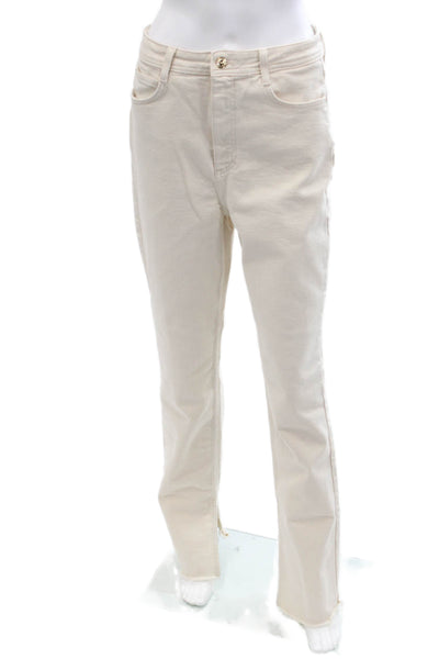 Zara Women High Rise Beige Cotton Pants Inseam 31 Size 8