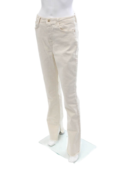 Zara Women High Rise Beige Cotton Pants Inseam 31 Size 8