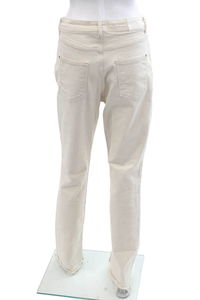 Zara Women High Rise Beige Cotton Pants Inseam 31 Size 8