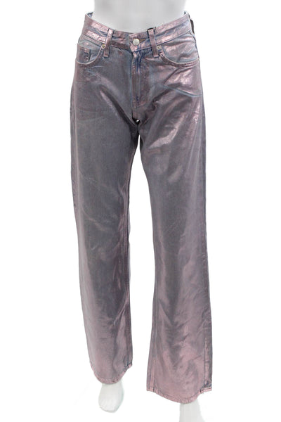 Zara Women Purple Straight Jeans Mid Rise Size 34