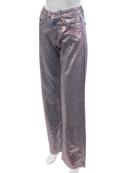 Zara Women Purple Straight Jeans Mid Rise Size 34