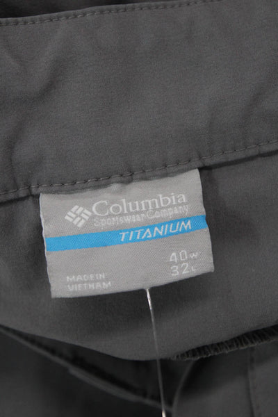 Columbia Sportswear Womens Zippered Pocket Belted Waist Pants Gray Size 40