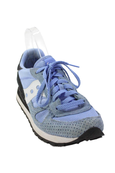 Saucony Womens Suede Panel Detail Lace Up Athletic Shoes Blue Size 9.5