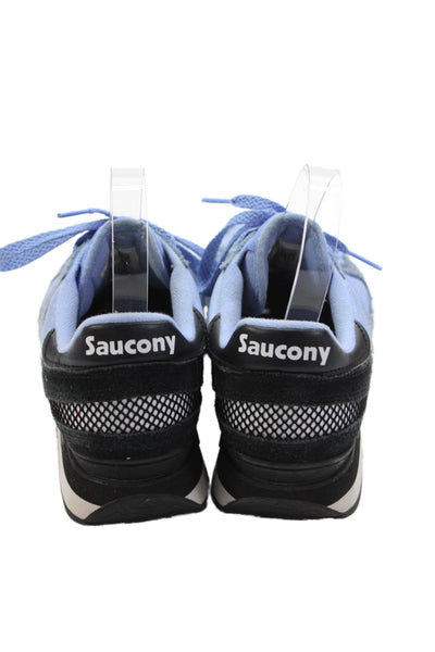 Saucony Womens Suede Panel Detail Lace Up Athletic Shoes Blue Size 9.5