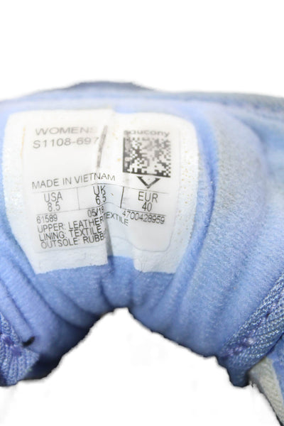 Saucony Womens Suede Panel Detail Lace Up Athletic Shoes Blue Size 9.5