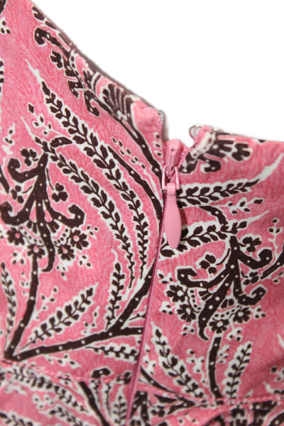 J Crew Womens Cotton Floral Tie Strap Blouse Pink Size S