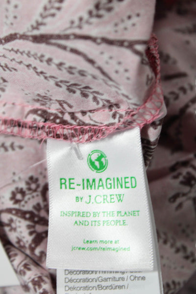 J Crew Womens Cotton Floral Tie Strap Blouse Pink Size S
