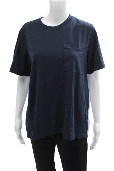 Athleta Womens Short Sleeve Colorblock T Shirt Navy Size S