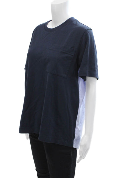 Athleta Womens Short Sleeve Colorblock T Shirt Navy Size S
