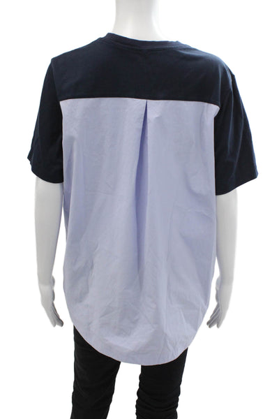 Athleta Womens Short Sleeve Colorblock T Shirt Navy Size S
