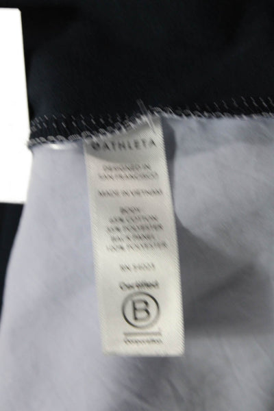Athleta Womens Short Sleeve Colorblock T Shirt Navy Size S