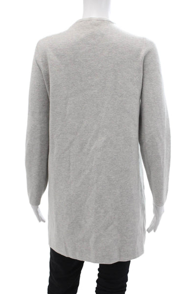 J Crew Womens Open Front Mid Length Cardigan Sweater Gray Size S