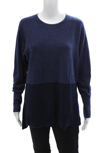 Athleta Womens Wool Cashmere Colorblock Long Sleeve Sweater Blue Size S