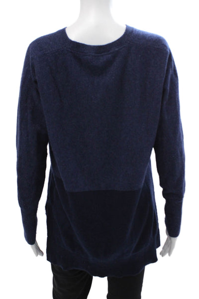 Athleta Womens Wool Cashmere Colorblock Long Sleeve Sweater Blue Size S