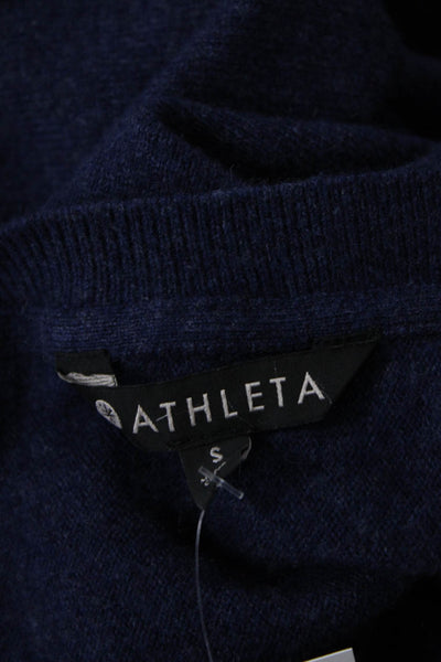 Athleta Womens Wool Cashmere Colorblock Long Sleeve Sweater Blue Size S