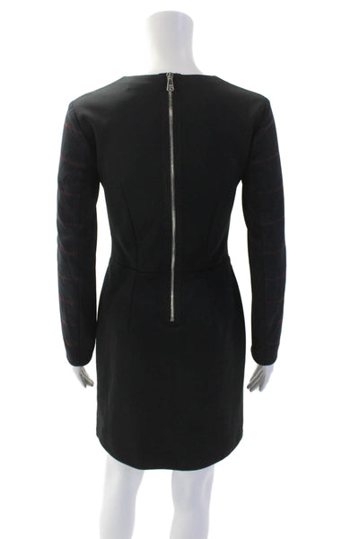 Sonia Sonia Rykiel Womens Plaid Dress Black Navy Blue Cotton Size EUR 34