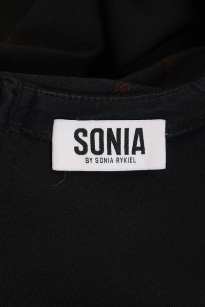 Sonia Sonia Rykiel Womens Plaid Dress Black Navy Blue Cotton Size EUR 34