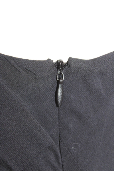 Andrew Marc Womens Silk Cap Sleeves Mini Sheath Dress Black Size 6