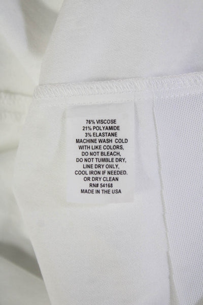 Elliott Lauren Womens Elastic Waist Darted Side Vent Capri Pants White Size 16