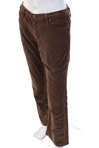 AG Women's Button Closure Five Pocket Flare Leg Pants Brown Size 29