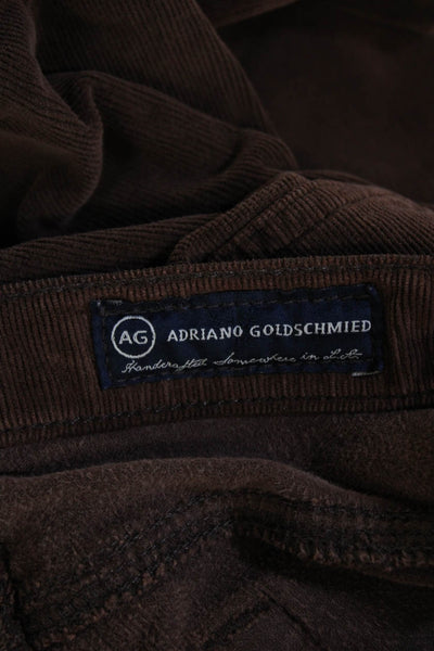 AG Women's Button Closure Five Pocket Flare Leg Pants Brown Size 29